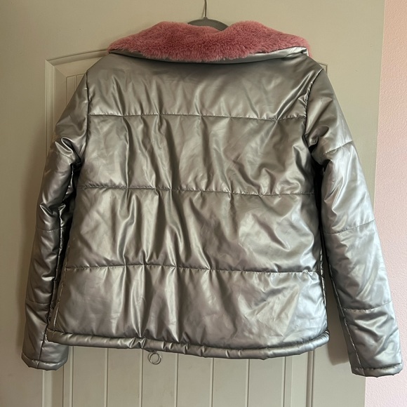 Abound silver jacket with pink fur collar - Picture 3 of 6